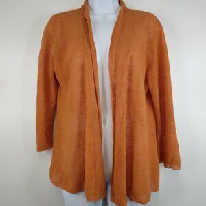 Eileen Fisher 100% Linen Open Cardigan Knit Sweater Size S